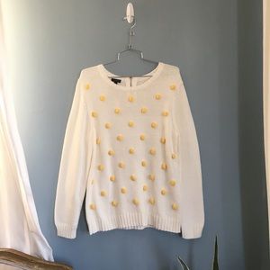 NWT Talbots Baubles white & yellow sweater size M